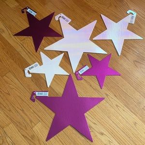 Metallic Stars party decorations, 12 inches & 9.5 inches & 16 inches, purple